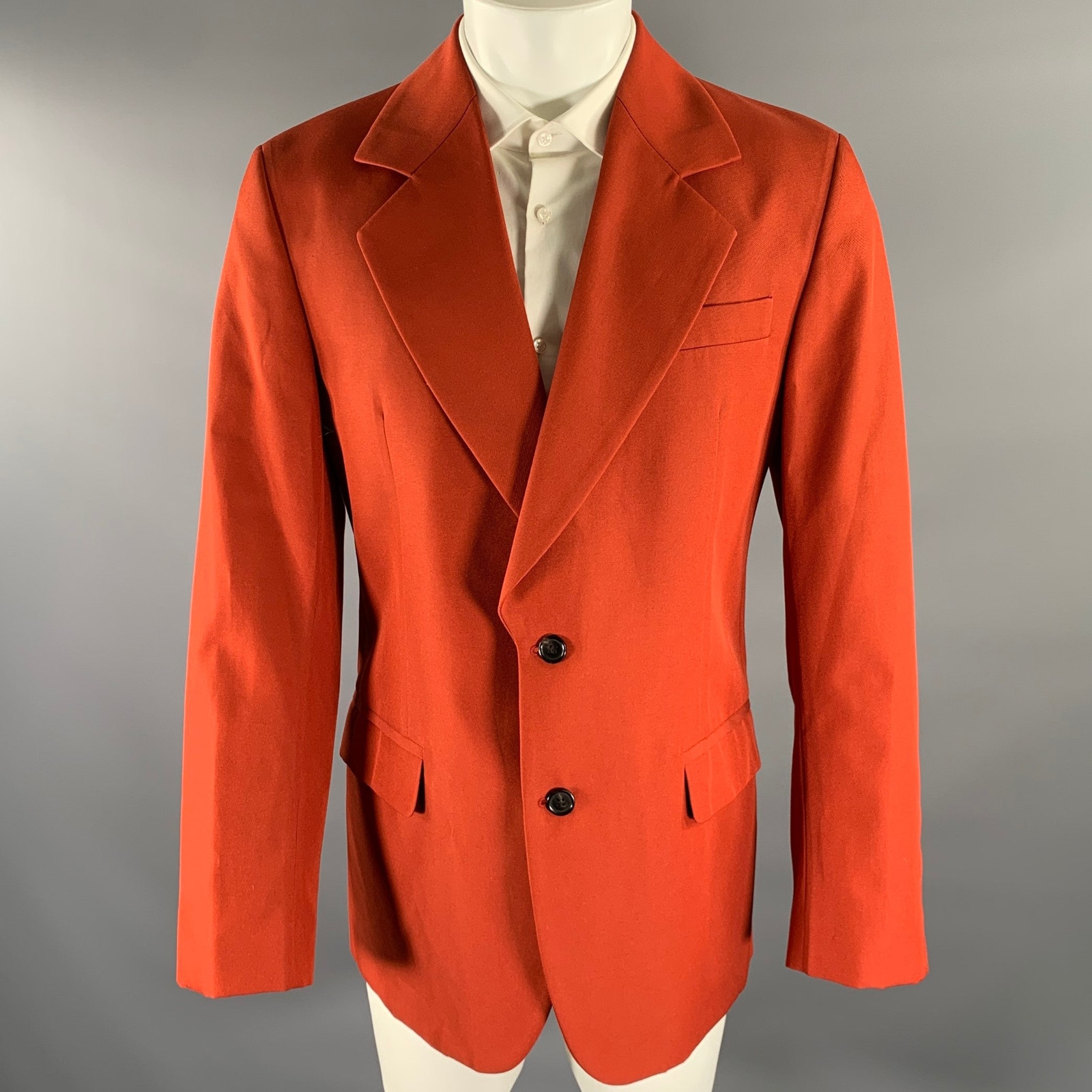 Acne Studios Size 38 Red Brick Polyester Cotton Notch Lapel Sport Coat